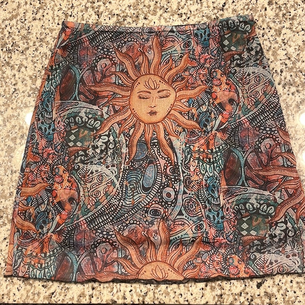Sun Face Mini Skirt